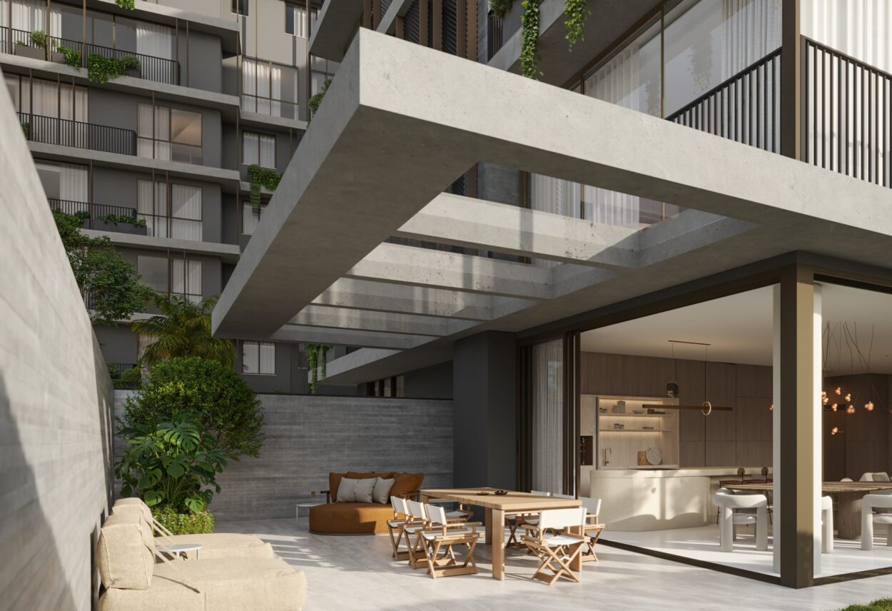 Pergolado coberto com vidro